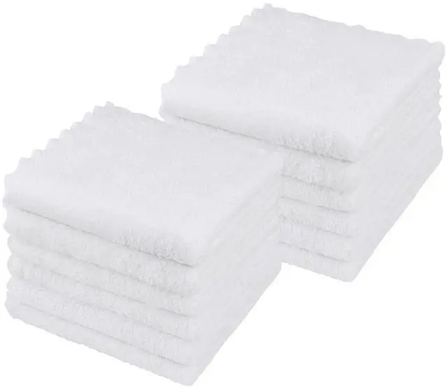 Main image of Ultra Soft Washcloths 12 Pack, Premium Microfiber Towel Sets 12 x 12 inches, Absorbent and Quick Drying Coral Velvet Washcloth, Multi-Purpose Wash Cloths for Bathroom, Hotel, and Gym (White)