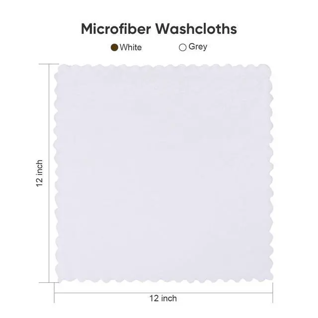 Alt view image 5 of 7 - Ultra Soft Washcloths 12 Pack, Premium Microfiber Towel Sets 12 x 12 inches, Absorbent and Quick Drying Coral Velvet Washcloth, Multi-Purpose Wash Cloths for Bathroom, Hotel, and Gym (White)