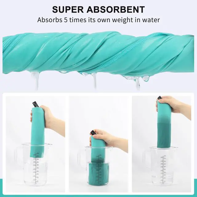 Alt view image 4 of 5 - Microfiber Towel Perfect Travel & Gym & Camping Towel. Quick Dry - Super Absorbent - Ultra Compact - Lightweight. Suitable for Trip, Beach, Shower, Backpacking, Pool