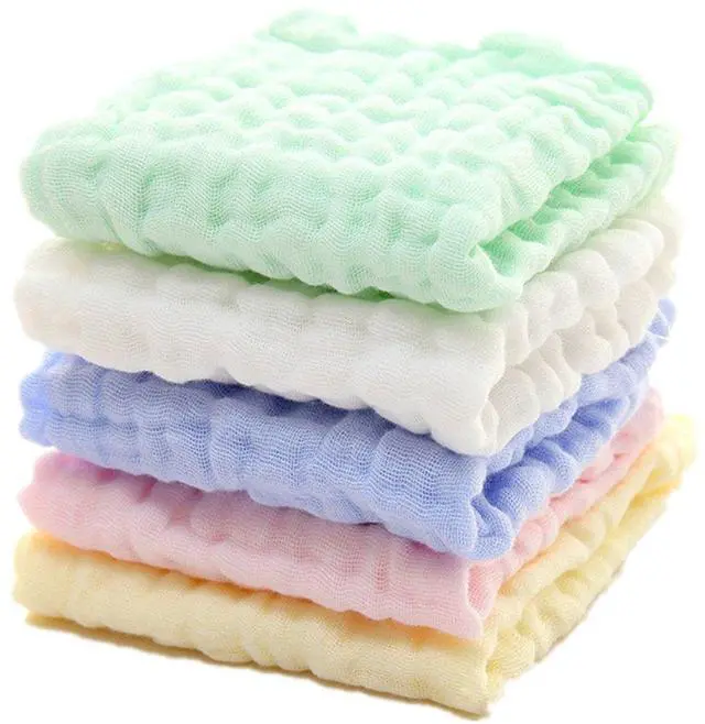 Main image of Baby Washcloths - Natural Cotton Baby Wipes - Soft Newborn Face Towel and Washcloth for Sensitive Skin, Registry as Shower, 5 Pack 12x12 inches