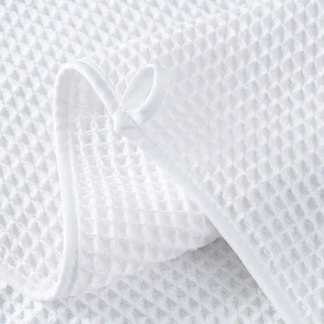 Alt view image 3 of 7 - Waffle Face Towels, 2 Pieces, Soft, Absorbent, Fast Drying, Lint Free 430 GSM (White)
