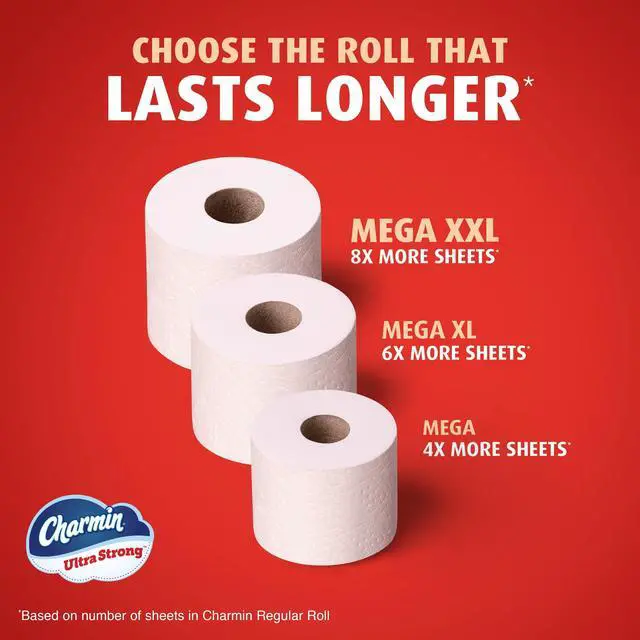 Alt view image 7 of 7 - Ultra Strong Toilet Paper, 6 Mega = 24 Regular Rolls, 2-Ply, White
