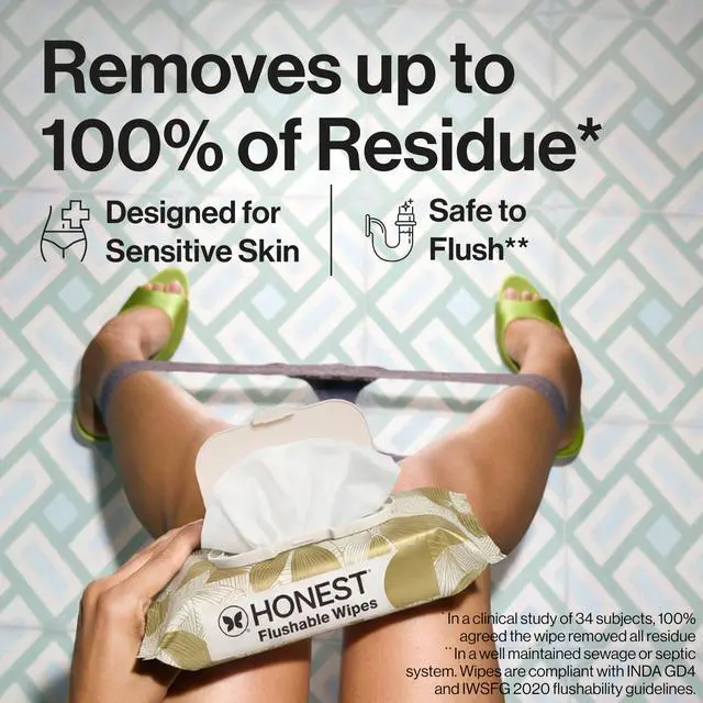 Alt view image 2 of 7 - Flushable Wipes for Sensitive Skin, Hypoallergenic, Fragrance-Free, Gilded Wings Design, 126 Count