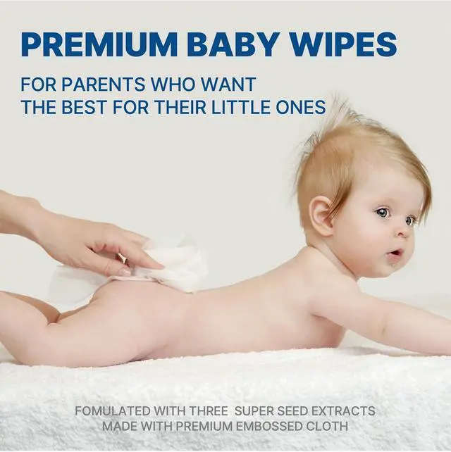 Alt view image 3 of 7 - Koreas #1 Signature Baby Wipes - Hypoallergenic Water-based Unscented Alcohol-Free Ultra-Thick Super Seed Extracts Organic Plant-Based for sensitive skin Flip-Top (1 Pack)