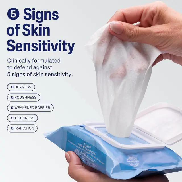 Alt view image 2 of 7 - Face and Body Wipes, Gentle Skin Cleansing Cloths, 50 Count, Twin Pack, for Dry, Sensitive Skin, Flip Top Closure, Great for the Gym, Travel, in the Car, Hypoallergenic, Fragrance Free