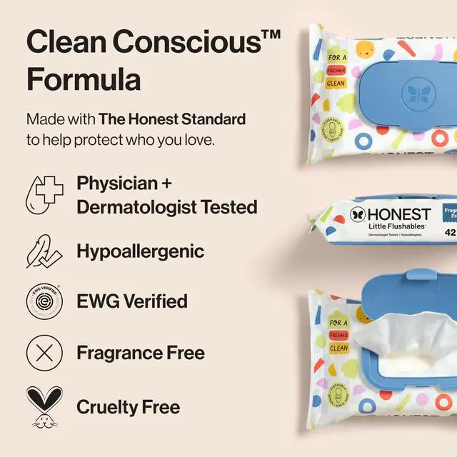 Alt view image 3 of 7 - Toddler Hypoallergenic Flushable Wipes, 126 Count