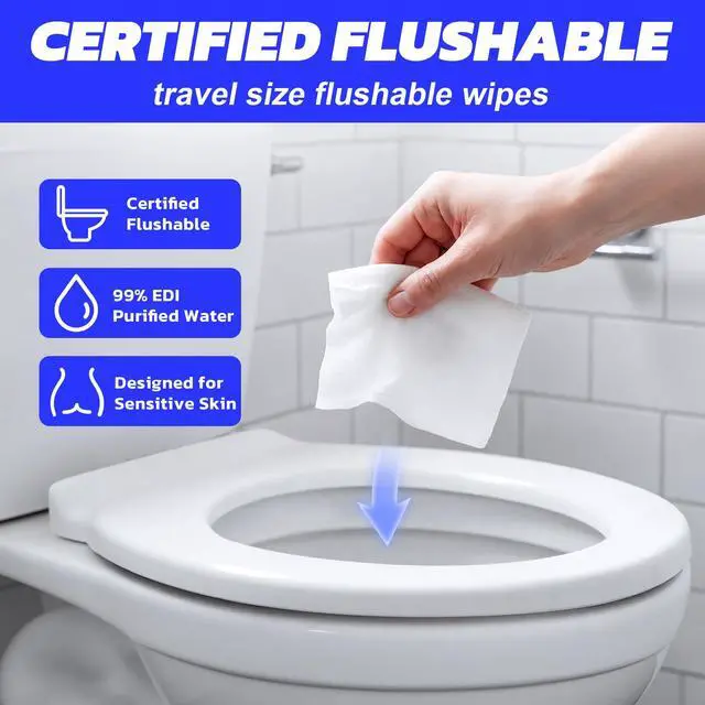 Alt view image 2 of 7 - On-the-Go Flushable Butt Wipes, 56 Count (8 Packs of 7)