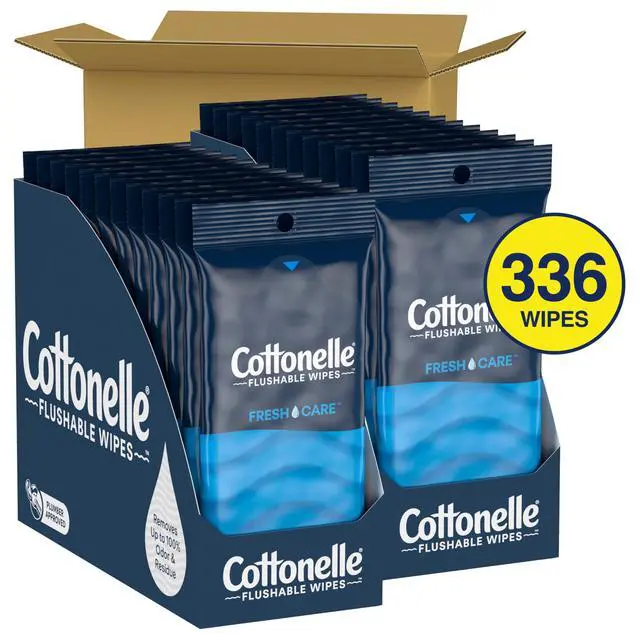 Alt view image 2 of 7 - Fresh Care On-The-Go Flushable Wet Wipes, Adult Wet Wipes, 1 On-The-Go Pack, 14 Wipes Per Pack, Packaging May Vary