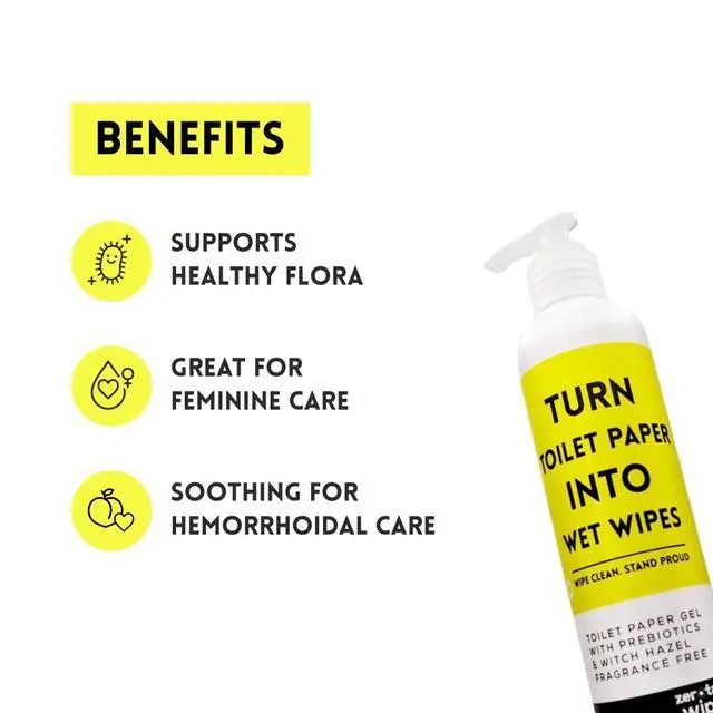 Alt view image 3 of 7 - Wipegel | Witch Hazel Cleansing Gel with Prebiotics | Turns Toilet Paper into Gentle, Flushable Wipes | For Sensitive Skin & Daily Freshness | Up to 400 Uses | Fragrance-Free & Septic Safe
