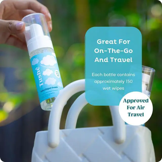 Alt view image 6 of 7 - Toilet Paper Foam (2-Pack) Flushable Wet Wipe Alternative for Sensitive Skin Unscented, Septic Safe Aloe Vera, Witch Hazel & Vitamin E 100ml (3.38 fl oz)