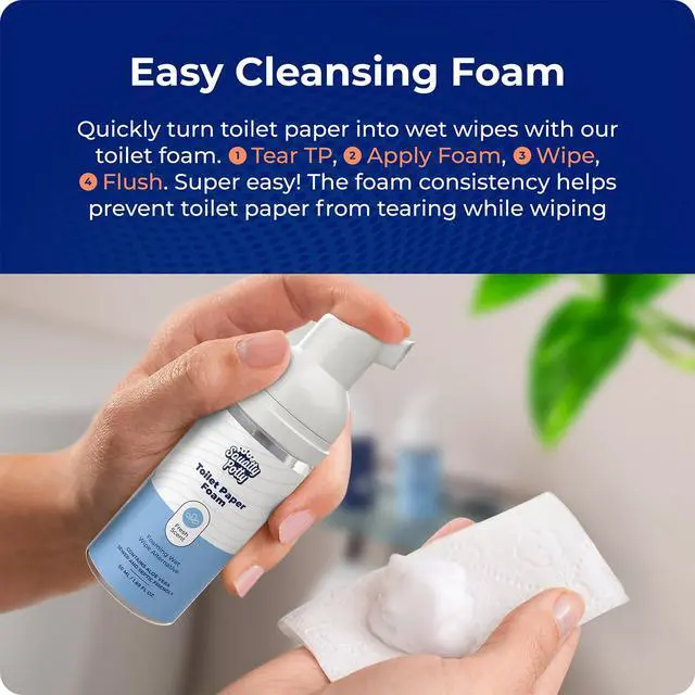 Alt view image 4 of 7 - Toilet Tissue Paper Foam Instant Wet Wipe Alternative - 2 Pack, 50 ml, 1.69 Fl Oz