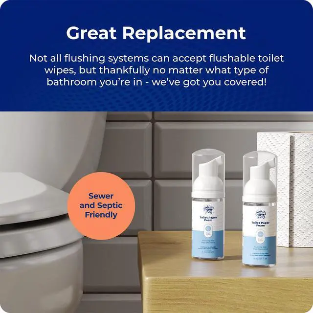 Alt view image 6 of 7 - Toilet Tissue Paper Foam Instant Wet Wipe Alternative - 2 Pack, 50 ml, 1.69 Fl Oz