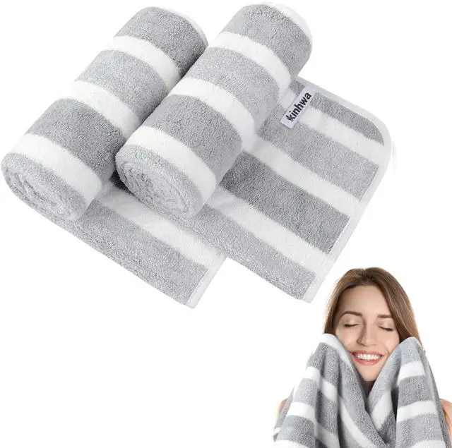 Main image of Microfiber Hand Towels for Bathroom Soft and Absorbent Face Towels Grey Bathroom Hand Towels for SPA Hair Bath 16inchx30inch 2 Pack