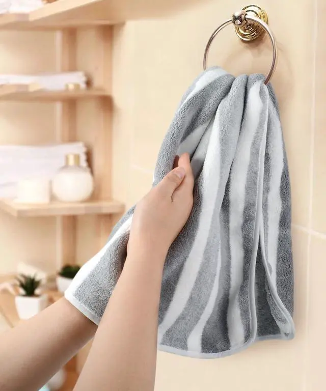 Alt view image 5 of 7 - Microfiber Hand Towels for Bathroom Soft and Absorbent Face Towels Grey Bathroom Hand Towels for SPA Hair Bath 16inchx30inch 2 Pack