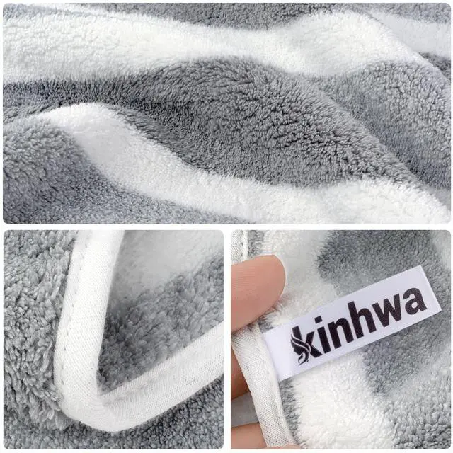 Alt view image 4 of 7 - Microfiber Hand Towels for Bathroom Soft and Absorbent Face Towels Grey Bathroom Hand Towels for SPA Hair Bath 16inchx30inch 2 Pack