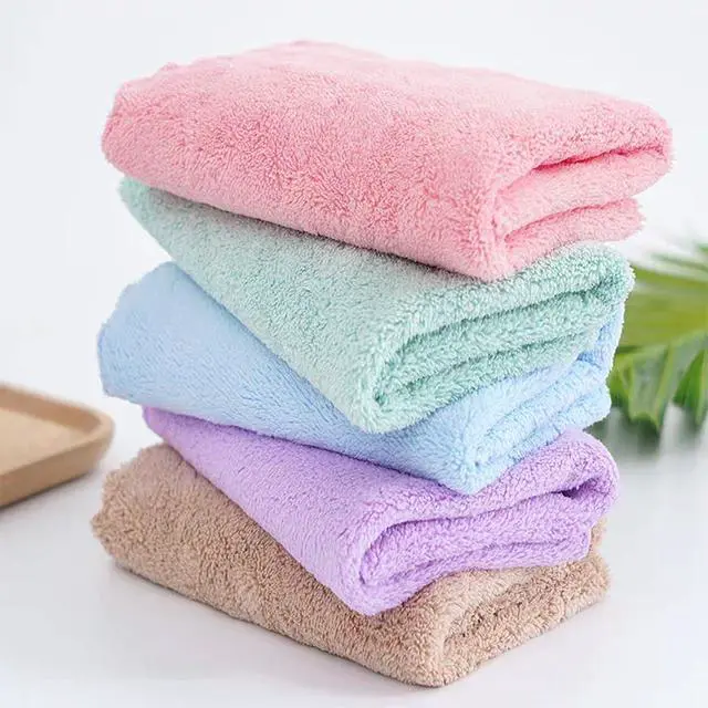 Alt view image 6 of 7 - Premium Coral velvet Washcloths Set-5 Pack, Ultra Soft & Highly Absorbent Face Towels for Bath, Spa & Gym, Soft Feel Fingertip Towels Quick Drying Microfiber Hand Towel 29.5 x 13.8Large Wash Cloths.