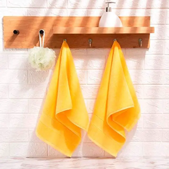 Alt view image 5 of 5 - Bathroom Hand Towels (14x30 inch), Home Soft Cotton Super Soft Highly Absorbent Hand Towel for Bath, Hand, Face, Gym and Spa,(Yellow 2 Pack)