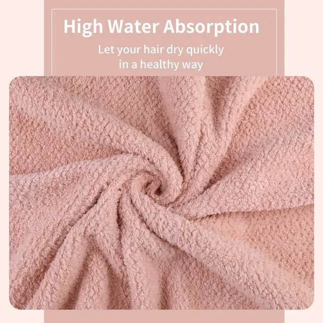 Alt view image 6 of 7 - Microfiber Hair Towel Quick Dry Hair Towel Hair Drying Towels Suitable for All Kinds of Hair Ultra Absorbent Long and Thick Hair 20X40inch Lotus Root Pink (1pcs)