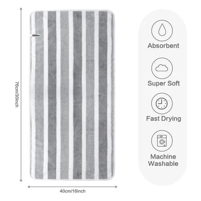 Alt view image 2 of 7 - Microfiber Hand Towels for Bathroom Soft and Absorbent Face Towels Grey Bathroom Hand Towels for SPA Hair Bath 16inchx30inch 2 Pack