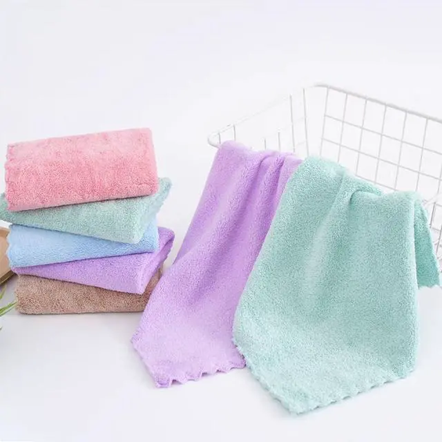 Alt view image 5 of 7 - Premium Coral velvet Washcloths Set-5 Pack, Ultra Soft & Highly Absorbent Face Towels for Bath, Spa & Gym, Soft Feel Fingertip Towels Quick Drying Microfiber Hand Towel 29.5 x 13.8Large Wash Cloths.