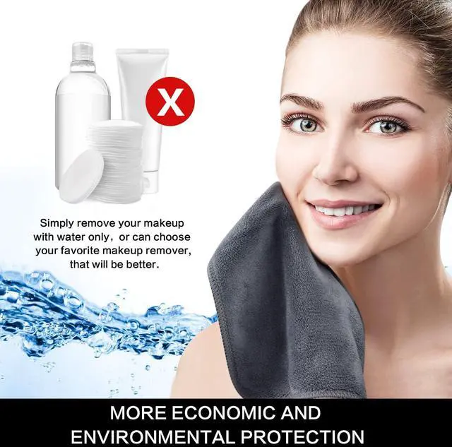 Alt view image 3 of 3 - Microfiber Facial Cloths Fast Drying Washcloth 12inch x 12inch Grey 6 pack
