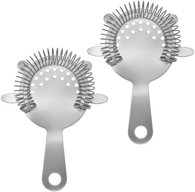 Main image of 2PCS Stainless Steel Cocktail Strainer, Bar Drink Strainer with High-Density Spring, Bar Tools Cocktail Shaker Accessories for Smooth Drink Pouring, Fits Boston Shakers and Mixing Glasses