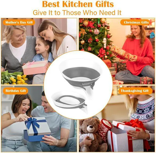 Alt view image 6 of 7 - Collapsible Colander - Small Strainer Basket, Side-Drain Design, Dishwasher Safe Food Strainer for Pasta, Fruits, Vegetables