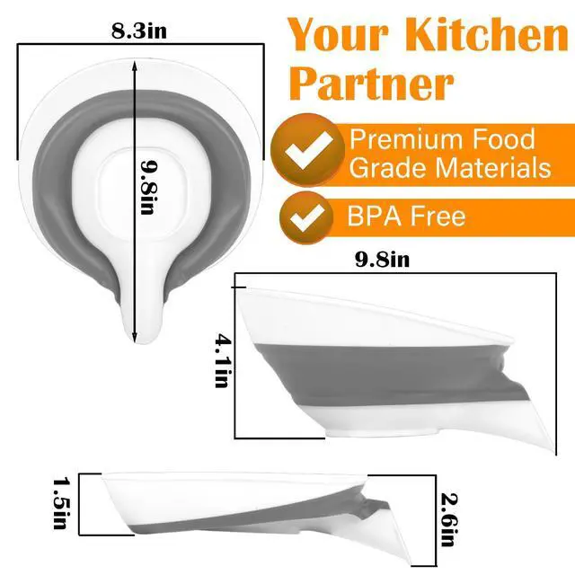 Alt view image 4 of 7 - Collapsible Colander - Small Strainer Basket, Side-Drain Design, Dishwasher Safe Food Strainer for Pasta, Fruits, Vegetables