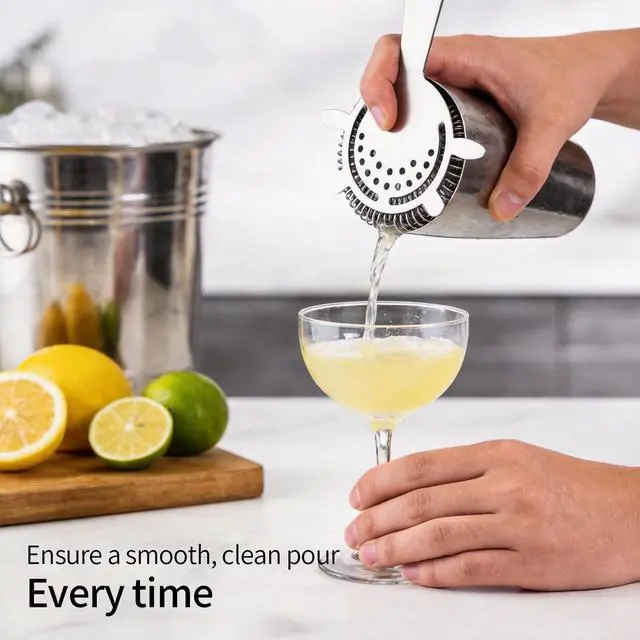 Alt view image 5 of 7 - 2PCS Stainless Steel Cocktail Strainer, Bar Drink Strainer with High-Density Spring, Bar Tools Cocktail Shaker Accessories for Smooth Drink Pouring, Fits Boston Shakers and Mixing Glasses