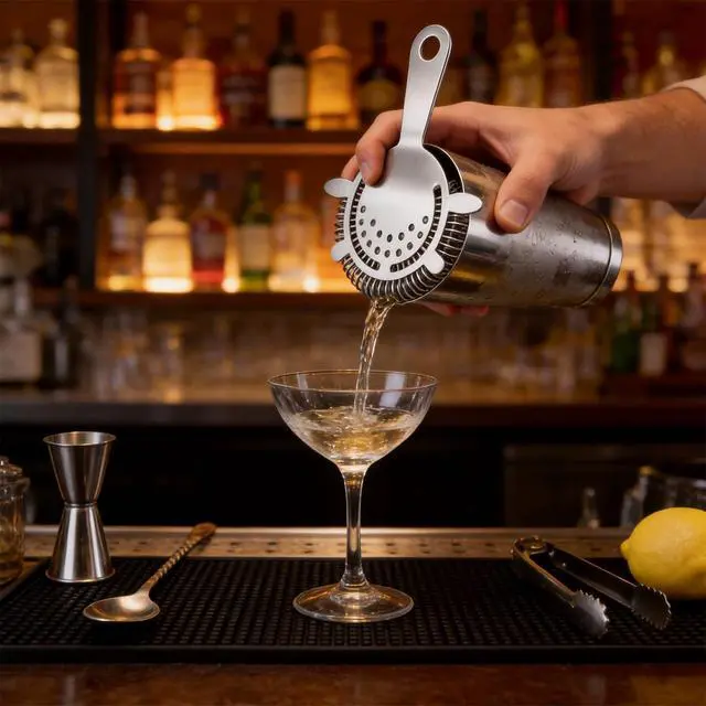 Alt view image 7 of 7 - 2PCS Stainless Steel Cocktail Strainer, Bar Drink Strainer with High-Density Spring, Bar Tools Cocktail Shaker Accessories for Smooth Drink Pouring, Fits Boston Shakers and Mixing Glasses
