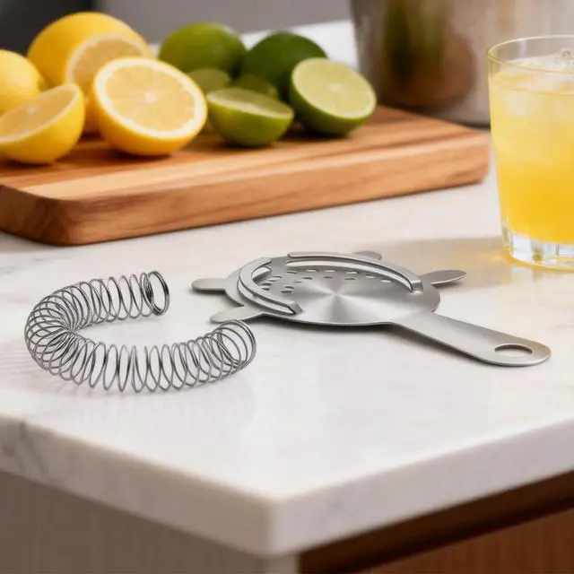 Alt view image 6 of 7 - 2PCS Stainless Steel Cocktail Strainer, Bar Drink Strainer with High-Density Spring, Bar Tools Cocktail Shaker Accessories for Smooth Drink Pouring, Fits Boston Shakers and Mixing Glasses
