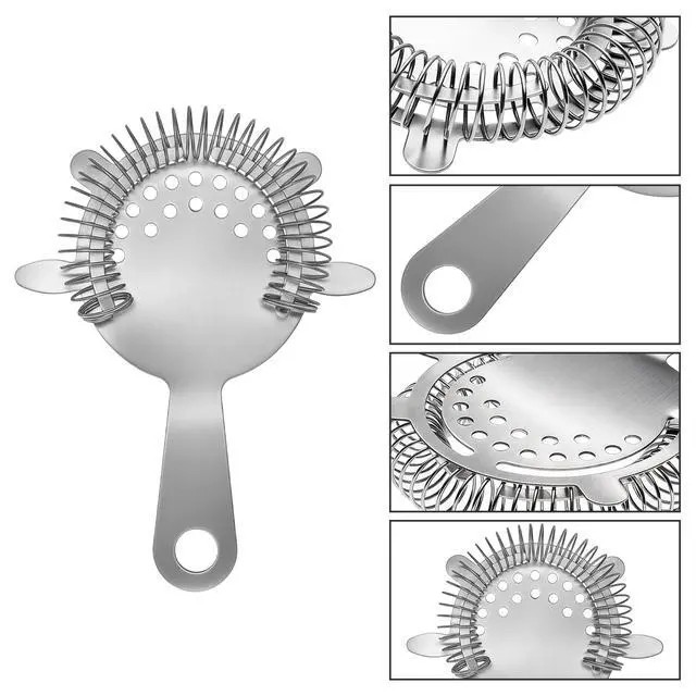 Alt view image 4 of 7 - 2PCS Stainless Steel Cocktail Strainer, Bar Drink Strainer with High-Density Spring, Bar Tools Cocktail Shaker Accessories for Smooth Drink Pouring, Fits Boston Shakers and Mixing Glasses