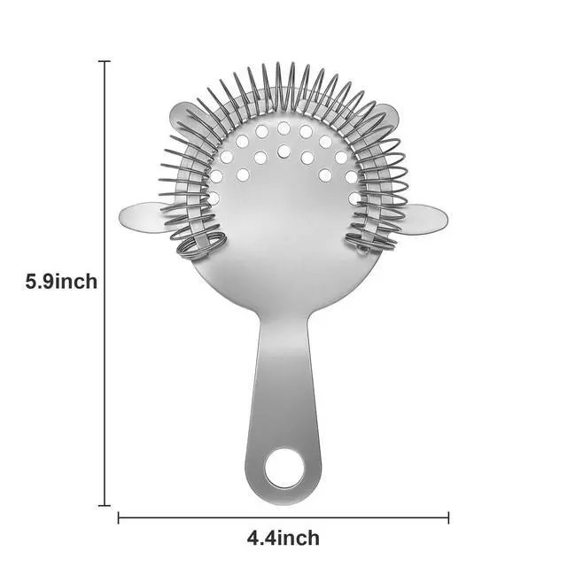 Alt view image 3 of 7 - 2PCS Stainless Steel Cocktail Strainer, Bar Drink Strainer with High-Density Spring, Bar Tools Cocktail Shaker Accessories for Smooth Drink Pouring, Fits Boston Shakers and Mixing Glasses