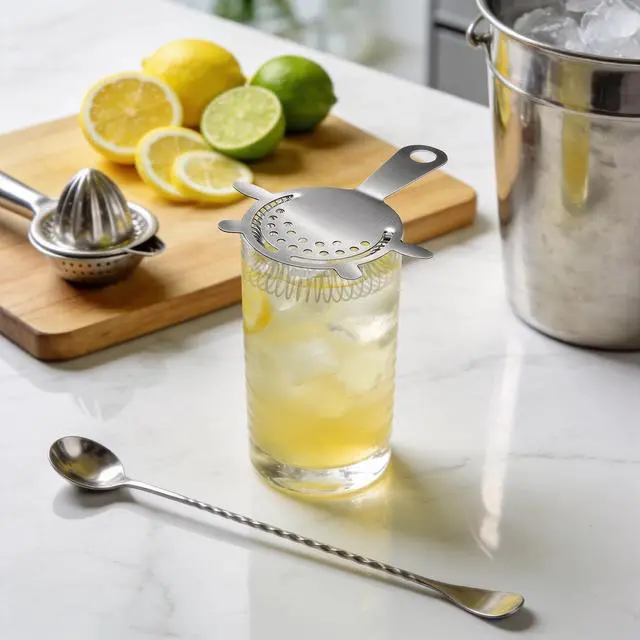 Alt view image 2 of 7 - 2PCS Stainless Steel Cocktail Strainer, Bar Drink Strainer with High-Density Spring, Bar Tools Cocktail Shaker Accessories for Smooth Drink Pouring, Fits Boston Shakers and Mixing Glasses