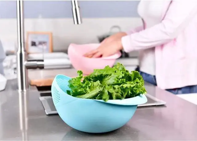 Alt view image 4 of 6 - Kitchen Colander Bowl Combo Strainer for Rice, Pasta, Vegetables, Fruits (White)