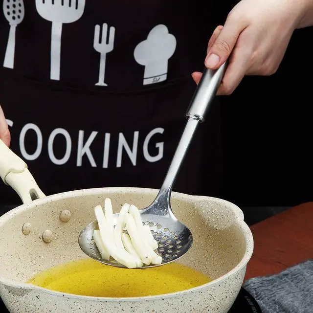 Alt view image 5 of 5 - Stainless Steel Cooking Skimmer - Slotted Spoon for Straining, Ideal for Kitchen Use
