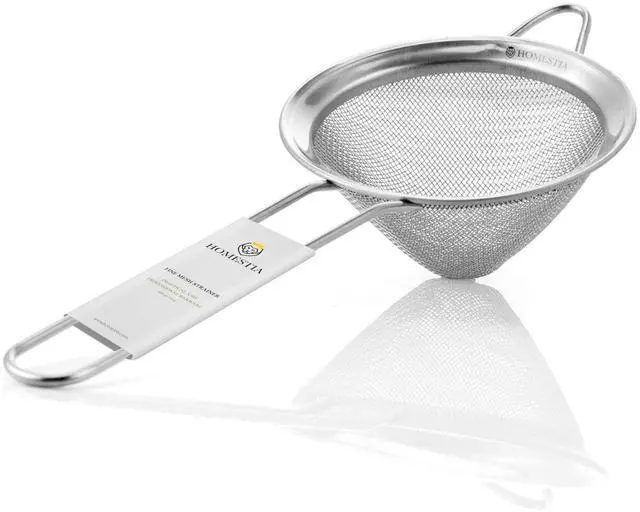 Main image of 3.3" Fine Mesh Strainer for Kitchen, 304 Stainless Steel Cocktail Sieve Sifters For Food, Liquid Drink Strainers Cup for Tea, Rice, Oil, Noodles, Fruits, Vegetables (Silver)