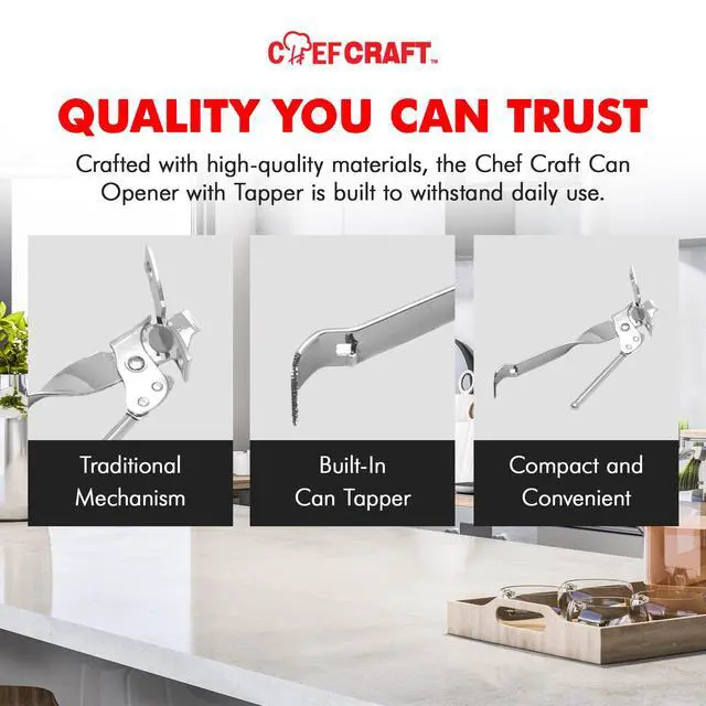 Alt view image 6 of 7 - Select Can Opener with Tapper, 6.5 inches in length, Nickle Plated