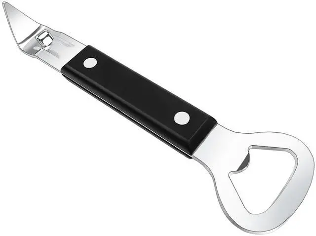 Main image of Can Punch Opener Little Cook Stainless Steel Can & Bottle Opener, Manual 2 in 1 Multifunctional Kitchen Tool, Dishwasher Safe (Black)