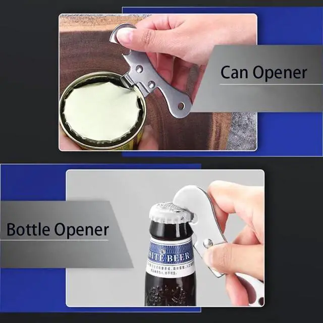 Alt view image 5 of 7 - Can Opener Manual Stainless Steel Camping Can Opener, Portable Bottle Opener (2 Pieces)