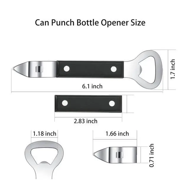 Alt view image 3 of 6 - Can Punch Bottle Opener, Manual Stainless Steel Can Opener 1 Pack