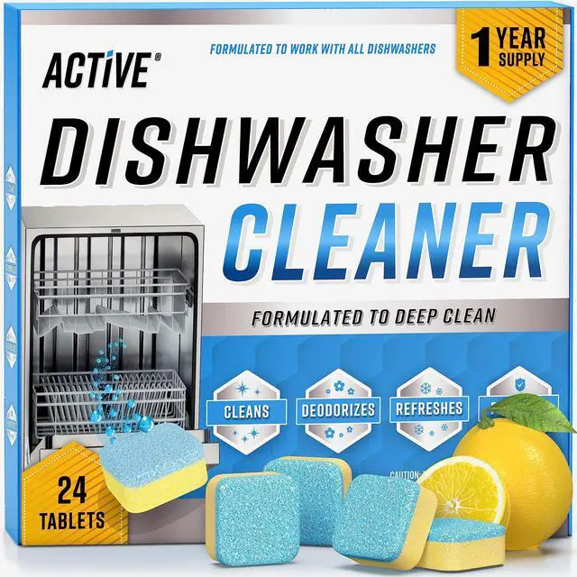 Main image of Dishwasher Cleaner And Deodorizer Tablets - 24 Pack Deep Cleaning Descaler Pods for Dish Washer Machine, Heavy Duty, Septic Safe, Natural Limescale Remover, Calcium, Odor, Smell - 12 Month Supply