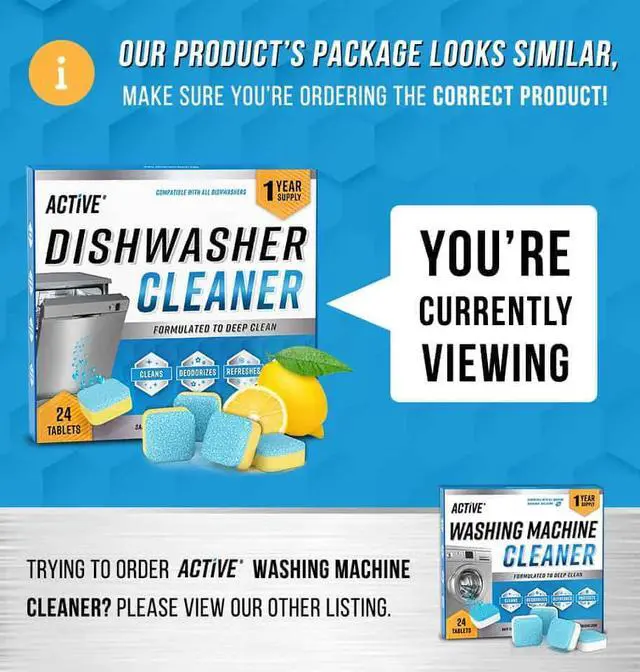 Alt view image 7 of 7 - Dishwasher Cleaner And Deodorizer Tablets - 24 Pack Deep Cleaning Descaler Pods for Dish Washer Machine, Heavy Duty, Septic Safe, Natural Limescale Remover, Calcium, Odor, Smell - 12 Month Supply
