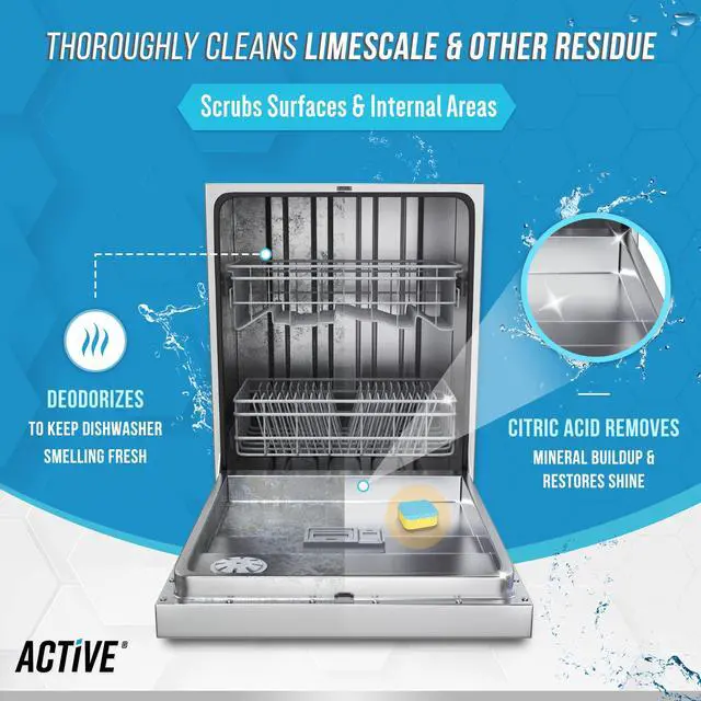 Alt view image 3 of 7 - Dishwasher Cleaner And Deodorizer Tablets - 24 Pack Deep Cleaning Descaler Pods for Dish Washer Machine, Heavy Duty, Septic Safe, Natural Limescale Remover, Calcium, Odor, Smell - 12 Month Supply