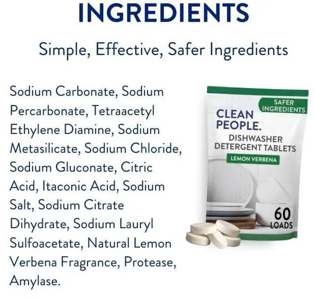 Alt view image 7 of 7 - Dishwasher Tablets - Cuts Grease & Rinses Sparkling Clean - Residue-Free - Phosphate Free Dishwashing Tablets (60 Count, Lemon Verbena)