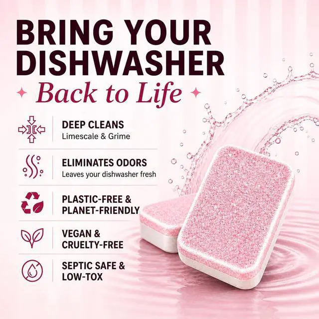 Alt view image 6 of 7 - Dishwasher Cleaner And Deodorizer Tablets - 1 Year Supply Lemon Citrus Dishwasher Cleaning Tablets - Deep Cleaning Removes Limescale and Odors - Eco-friendly Dish Washer Machine Cleaner - Septic Safe