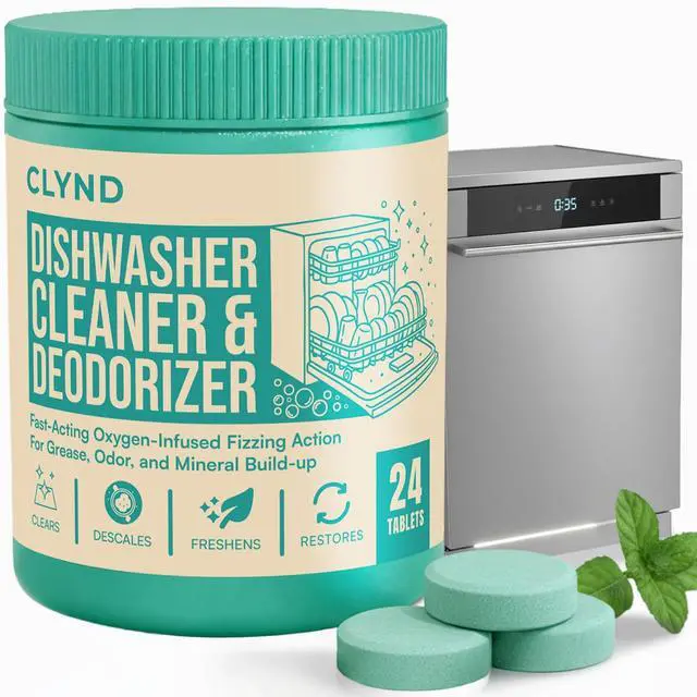 Main image of Dishwasher Cleaner and Deodorizer Tablets - 24 Pack Deep Clean Dishwasher Cleaning Tablets, Heavy Duty Streak-free Shine Dish Washer Cleaner, Natural Descaler and Odor Eliminator 12 Month Supply