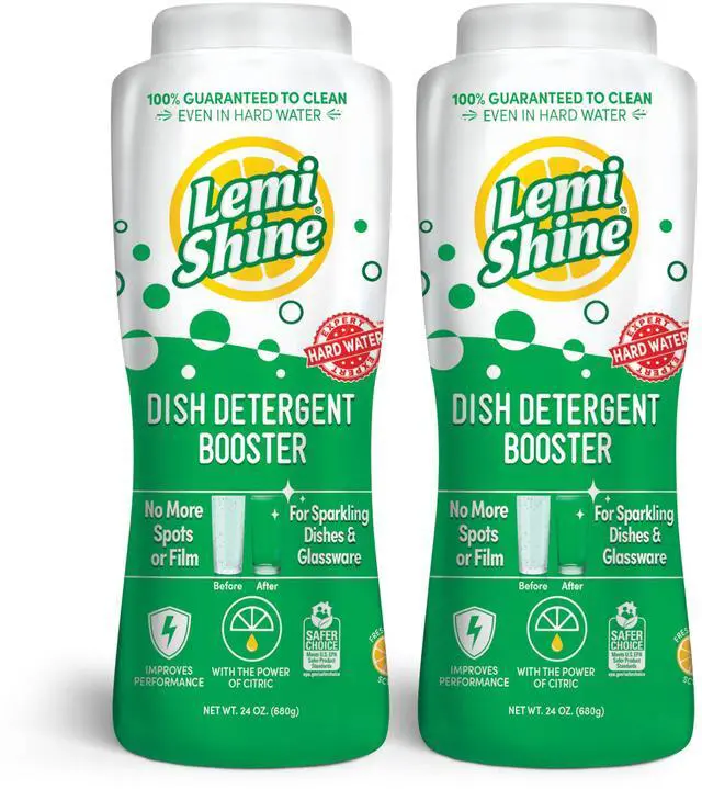 Main image of Natural Dish Detergent Booster - Hard Water Stain Remover - Multi-Use Citric Acid Cleaner - 24 oz (2 Pack)