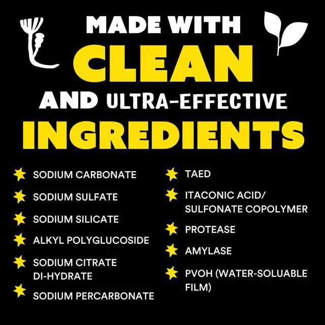 Alt view image 4 of 6 - Dishwasher Pods | Clean Dishwasher Detergent, Cuts Grease & Rinses Clean (Residue-Free) for Sparkling Dishes | 60 Auto-Release Tabs (Unscented)