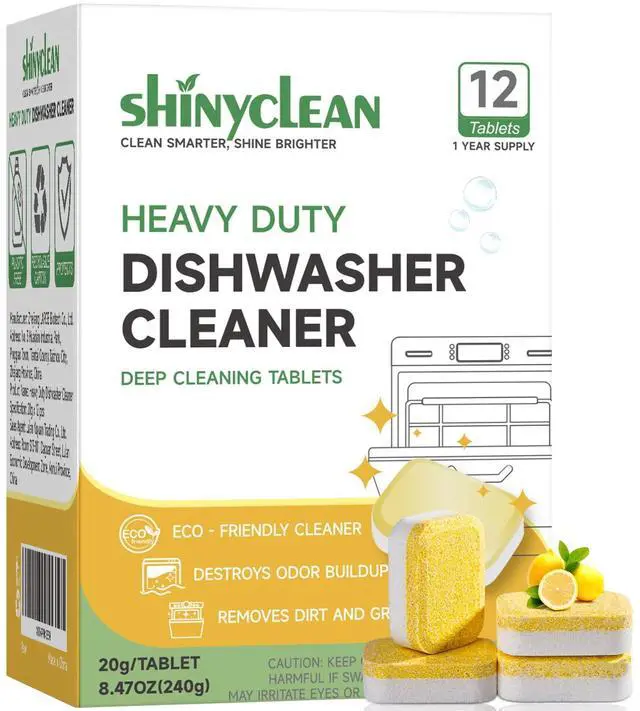 Main image of Heavy Duty Dishwasher Cleaner & Deodorizer Tablets, 20g*12 Pack